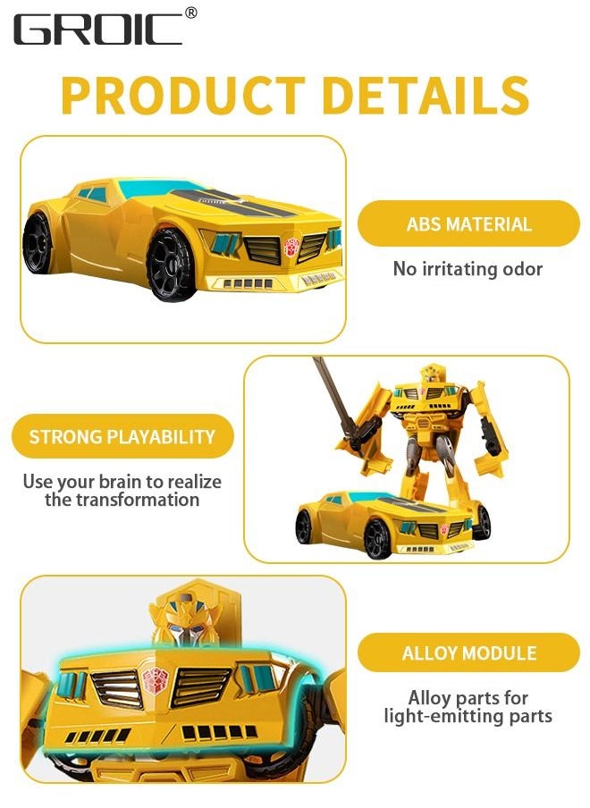 GROIC Deformation Robot Toy, Deformed Car Robot Toys, Action Figure Deformation Car Model, Portable Deformation Robot Toys Gift for Kids-Bumblebee  - Image 5