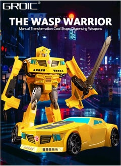 GROIC Deformation Robot Toy, Deformed Car Robot Toys, Action Figure Deformation Car Model, Portable Deformation Robot Toys Gift for Kids-Bumblebee  - Image 4