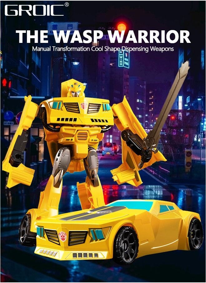 GROIC Deformation Robot Toy, Deformed Car Robot Toys, Action Figure Deformation Car Model, Portable Deformation Robot Toys Gift for Kids-Bumblebee  - Image 4