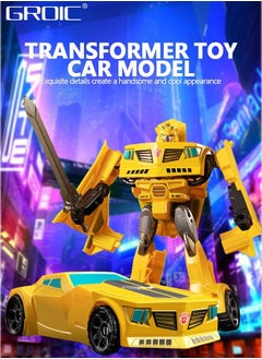 GROIC Deformation Robot Toy, Deformed Car Robot Toys, Action Figure Deformation Car Model, Portable Deformation Robot Toys Gift for Kids-Bumblebee  - Image 2