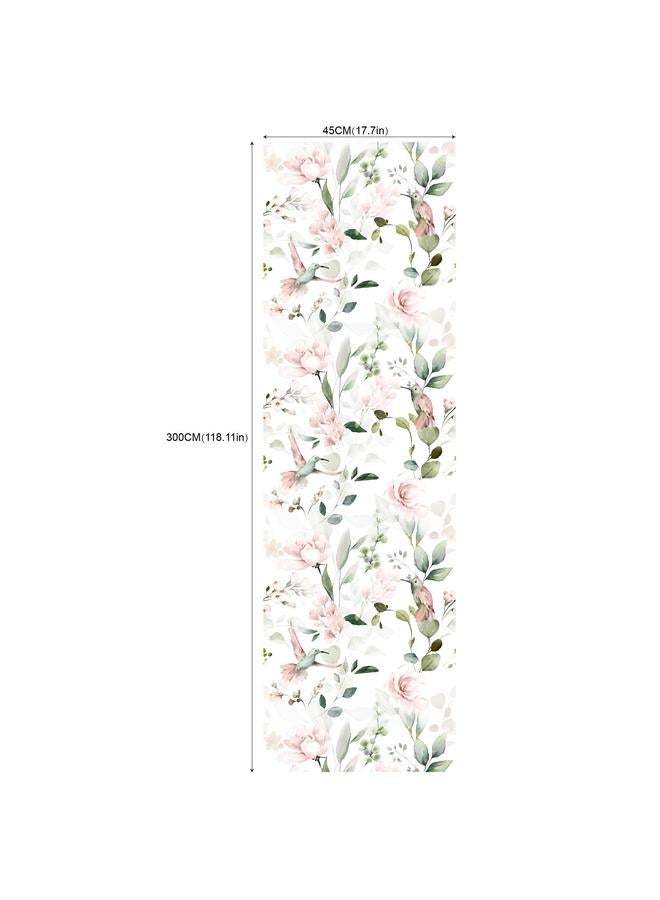 الأزرق جي دبليو Wallpaper الزهور والطيور الخضراء ذاتية اللصق خلفية غرفة المعيشة الخلفية تحول خلفية التمرير RW236-250 - Image 1