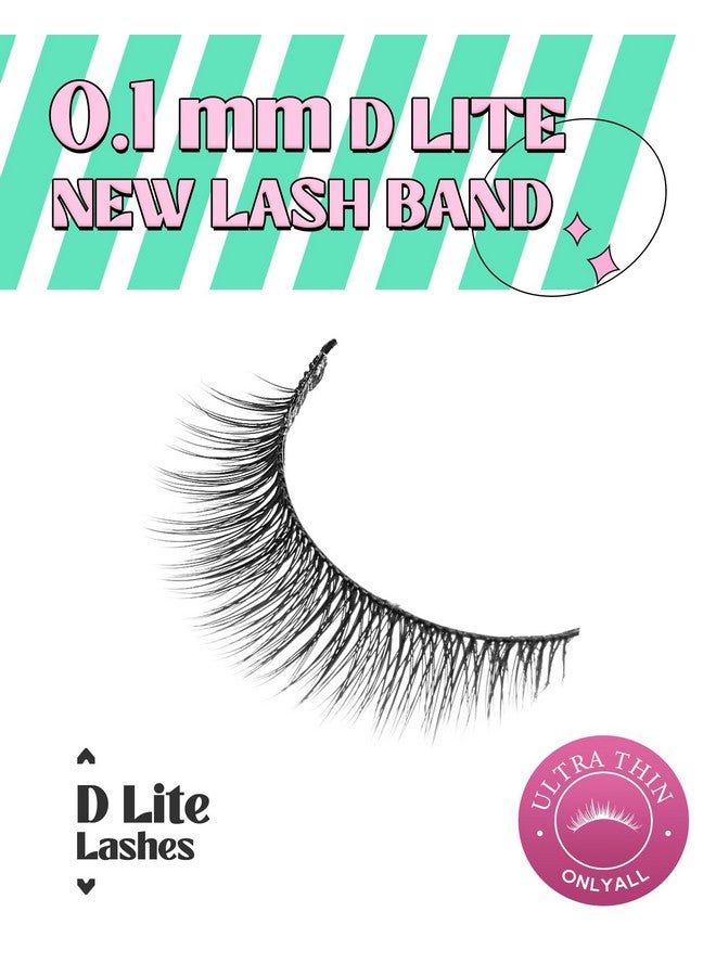 Onlyall Natural Looking False Eyelashes Natural Lashes Thin Band Eyelashes Reusable C Curl Lashes Wispy Eye Lashes Pack 10 Pairs D M05 - Image 3