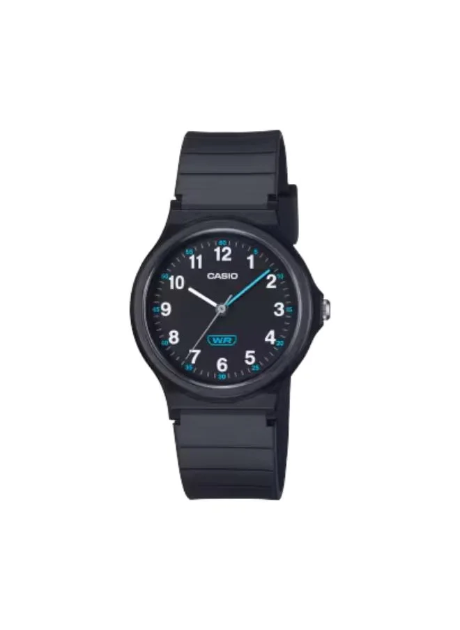 CASIO Unisex Analog Display Watch With Black Leather Strap - LQ-24B-1BDF