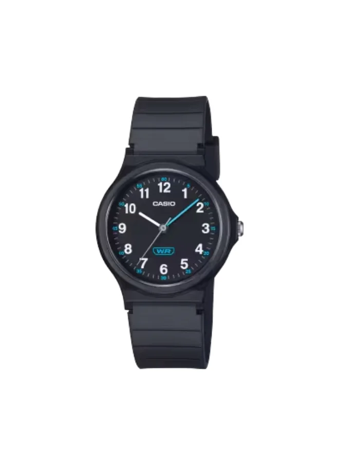 CASIO Unisex Leather Analog Watch LQ-24B-1BDF - 31.5 mm