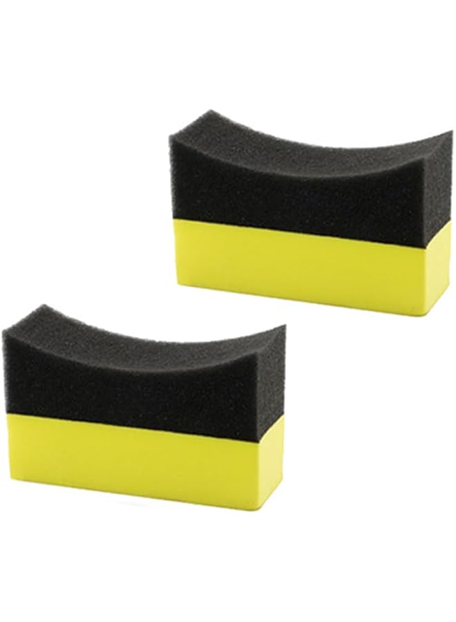 Generic 2 Pcs Tire Applicator Dressing Shine Sponge, Tire Dressing Applicator Pads, Color Polishing Sponge For Car Glass, Painted Steel & Porcelain - Image 1