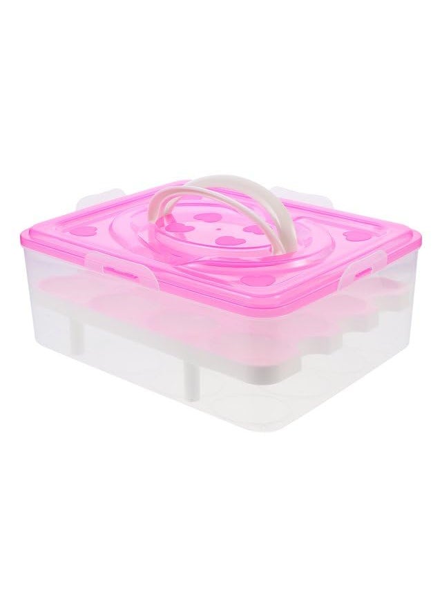 RADHEHUL RADHEHUL Double Layer All in One Egg Storage BoxFood Storage BoxVegetable Storage Basket32 Grid Egg Holder with Tray Plastic Carrier CasesDouble Layer Egg BoxMulti Color  - Image 1