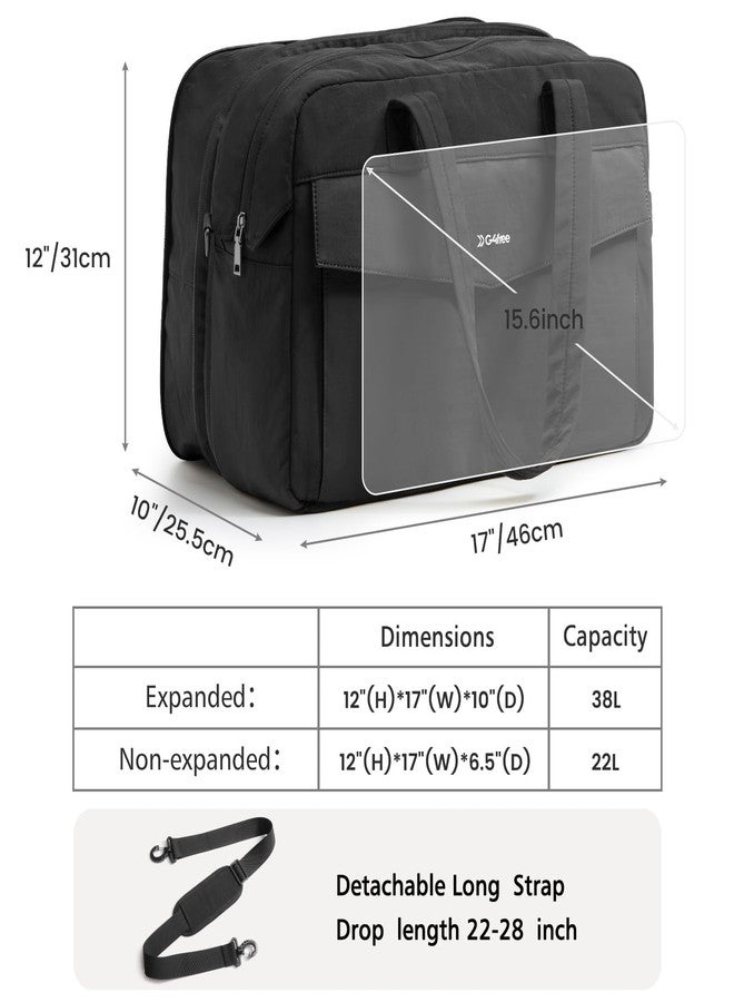 جي4فري حقيبة سفر قابلة للتوسيع من G4Free، حقيبة يد معتمدة من إدارة أمن النقل الأمريكية، حقائب سفر عملية للرجال والنساء (أسود) - Image 4