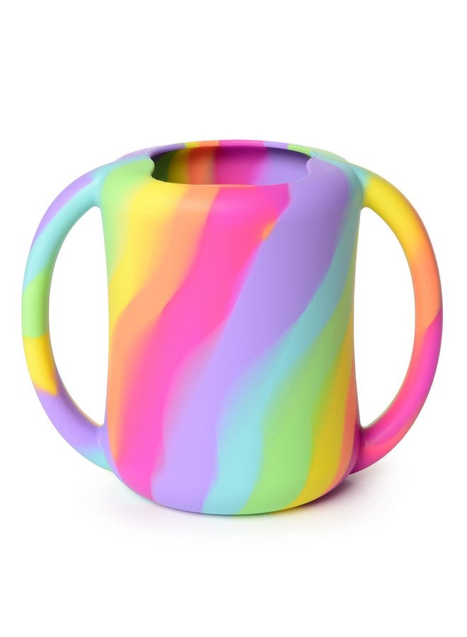 PrimaStella Silicone Baby & Toddler Training Cup with Handles - Sippy Cup for 1 Year Old - Toddler Cups (Rainbow Swirl) - Image 1