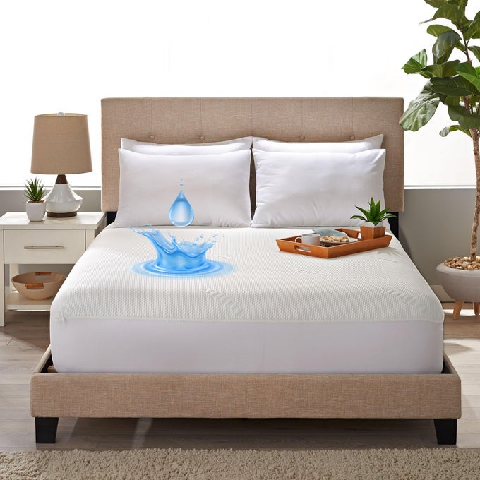 TENCEL EUCALYPTUS WATERPROOF MATTRESS PROTECTOR 100 WATERPROOF ULTRA SOFT COOLING WITH 16 DEEP POCKETS NOISELESS PROTECTION FROM STAINS SPILLS QUEEN