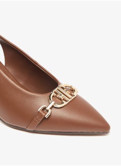 ELLE Women's Logo Accent Slip-On Slingback Shoes with Block Heels  - Image 5