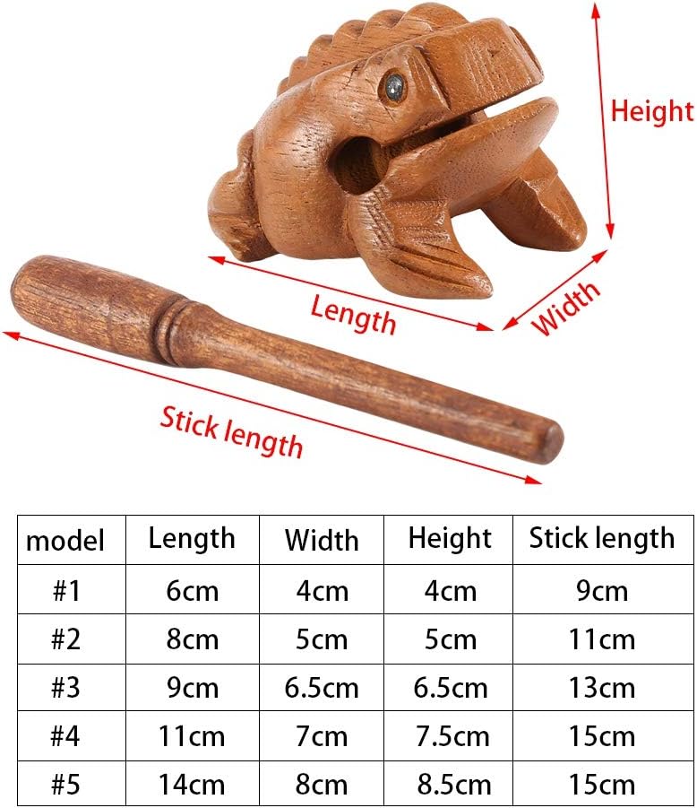 Zetiling Wooden Frog, Percussion Instruments Frog Ornaments,Thailand Traditional Craft,Wooden Lucky Frog Croaking Musical Instrument for Home Office Yard Decor(8.8CM) - Image 3