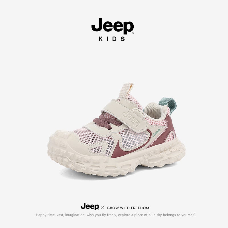 Jeep 1 To 3 Year Old Girl'S Shoes Summer Kidsren'S Cut Out Single Mesh Breathable Little Girl'S Sports Shoes - Image 1