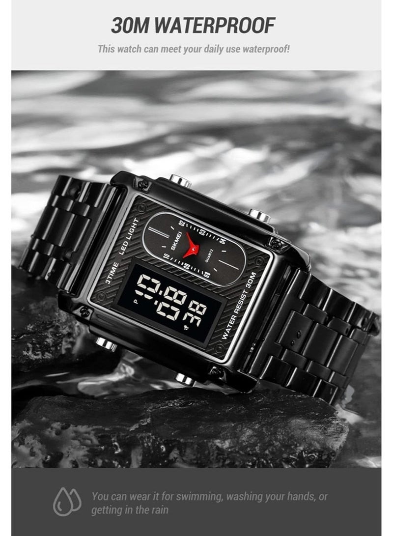 Wristwatches, 1868 Men Watch Professional Water Resistant Display Movements GMT Time Multifunctional Luminous Digital Watch - Image 3