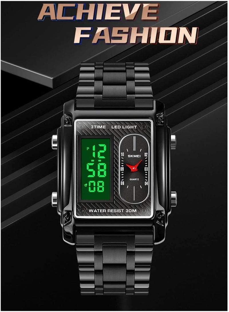 Wristwatches, 1868 Men Watch Professional Water Resistant Display Movements GMT Time Multifunctional Luminous Digital Watch - Image 4
