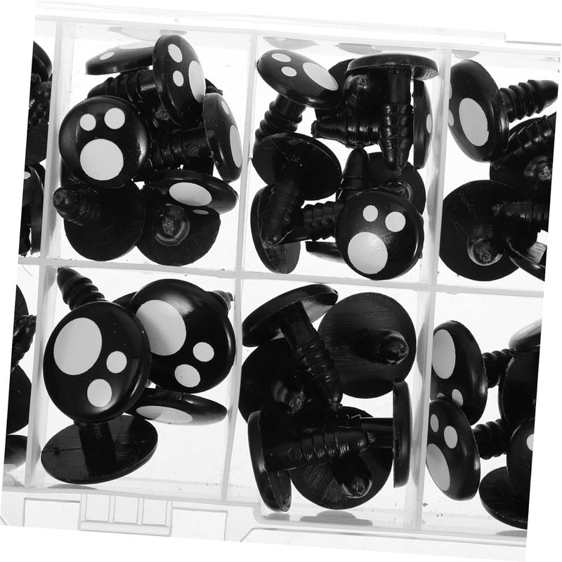 Lurrose 100Pcs Black Safety Eyes with Washers for Crochet Lifelike Plastic Eyes for Amigurumi Craft Projects Safe Easy to Use Doll Eyes for DIY Stuffed Animals - Image 3