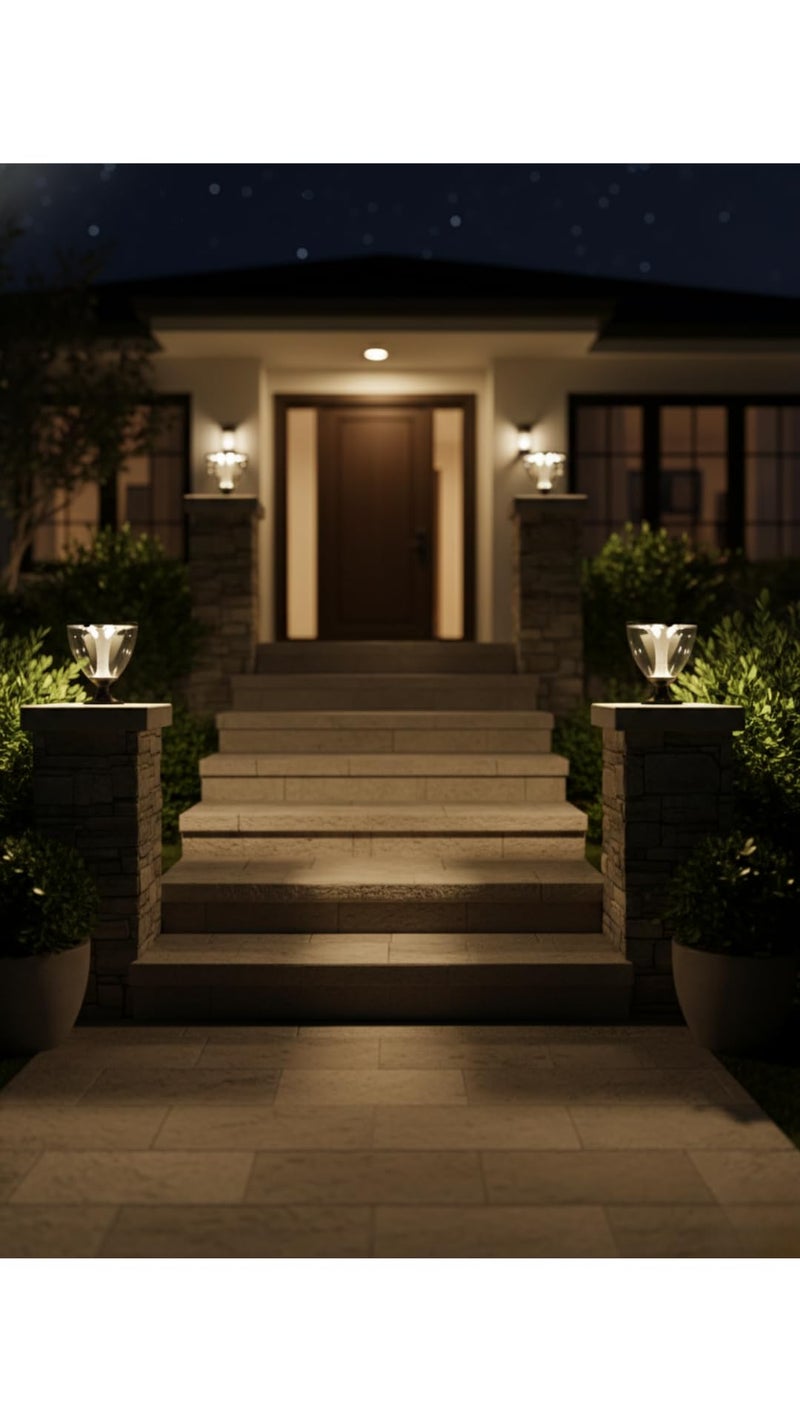 Epyz Solar Gate Pillar Light Outdoor Waterproof Square Shape,2600mah Battery, 3 Type of Lights, Application for Fence, Garden, Wall, Outdoor [ 72LED, Multicolour ] - Image 2