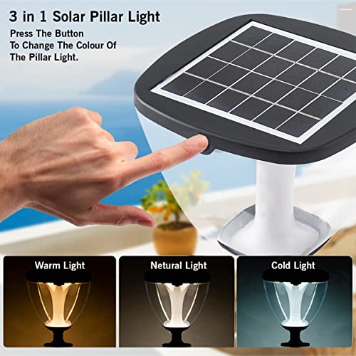 Epyz Solar Gate Pillar Light Outdoor Waterproof Square Shape,2600mah Battery, 3 Type of Lights, Application for Fence, Garden, Wall, Outdoor [ 72LED, Multicolour ] - Image 4