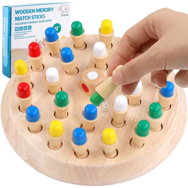 Storio Educational Learning Geometric Shape Memory Chess Puzzle | Quick Color, Shape Matching Board Game | Sensory Educational Learning Toy for Kids - Image 1