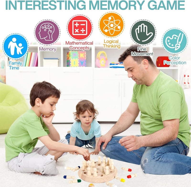 Storio Educational Learning Geometric Shape Memory Chess Puzzle | Quick Color, Shape Matching Board Game | Sensory Educational Learning Toy for Kids - Image 4