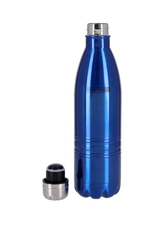 Royalford Stainless Steel Vacuum Bottle Blue/Silver 500ml - Image 2