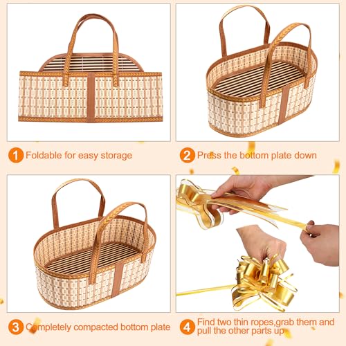 Orchidleaf Bamboo Baskets for Gifts Empty, Large Woven Gift Basket Empty - Empty Gift Baskets to Fill, Foldable Gift Basket with Handle for Mother's Day, Birthday, Housewarming, Christmas (1) - Image 4