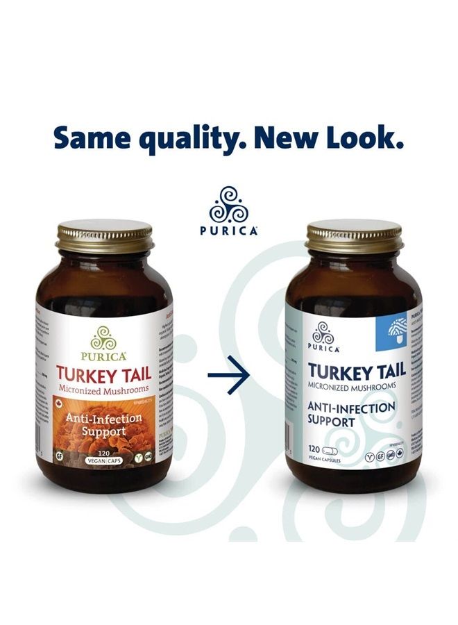Purica 500mg Coriolus Yunzhi Mushroom(Turkey Tail) 120 Capsules - Image 5