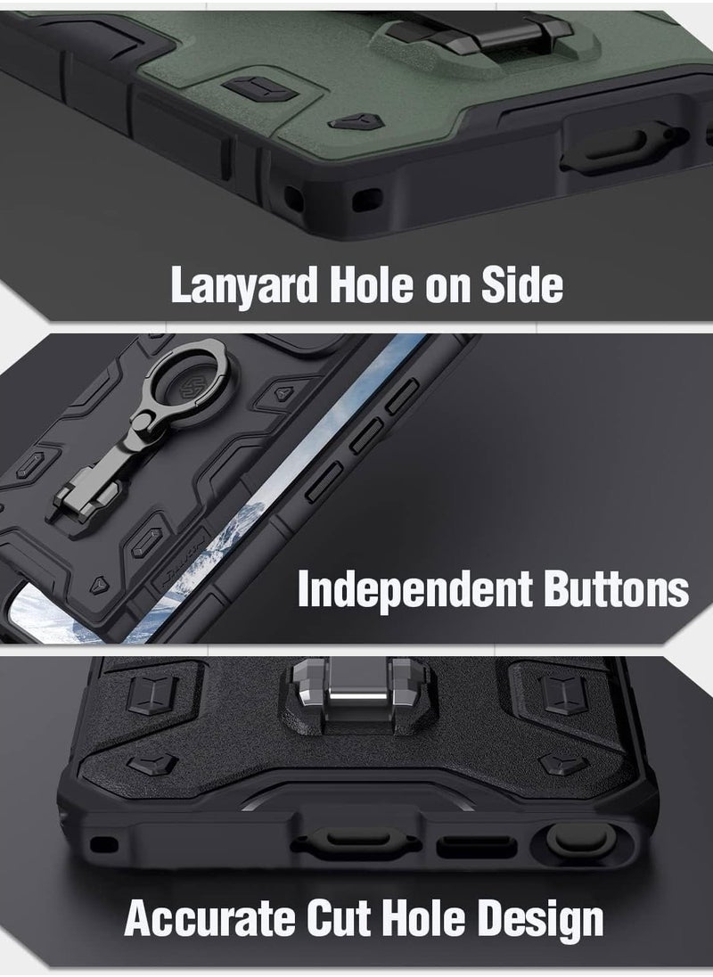 SYOSI - Case for Samsung Galaxy S23 Ultra Shockproof Case with 360°Rotating Kickstand Slide Camera Lens Cover Ring Stand Anti-fall Case Hybrid Armor Hard Luxury for Galaxy S23 Ultra Case 6.8In Black - Image 1