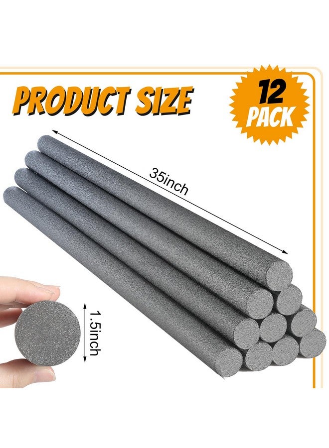 Kathfly 12 Pcs Floating Pool Noodles Foam Tube 1.5 X 35 Inches Floating Foam Tube Round Solid Foam Noodle For Adults Floating Swimming Craft Project(Ash Black) - Image 3