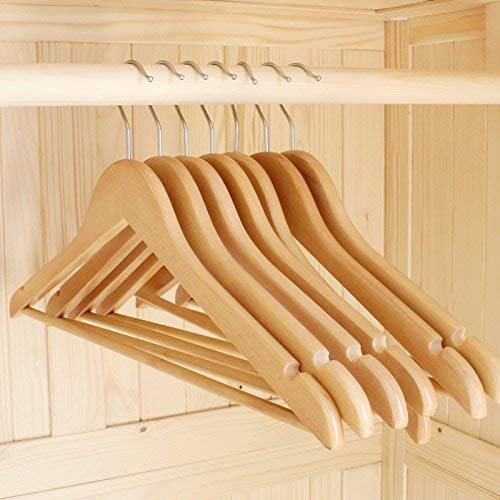 ZEPOLI Wooden Hangers, Solid Wood Shirt Hangers,Dress Coat Jacket Clothes Hangers,with Extra Smooth Finish, 360 Degree Swivel Hook (Pack of 70, Beige) - Image 3
