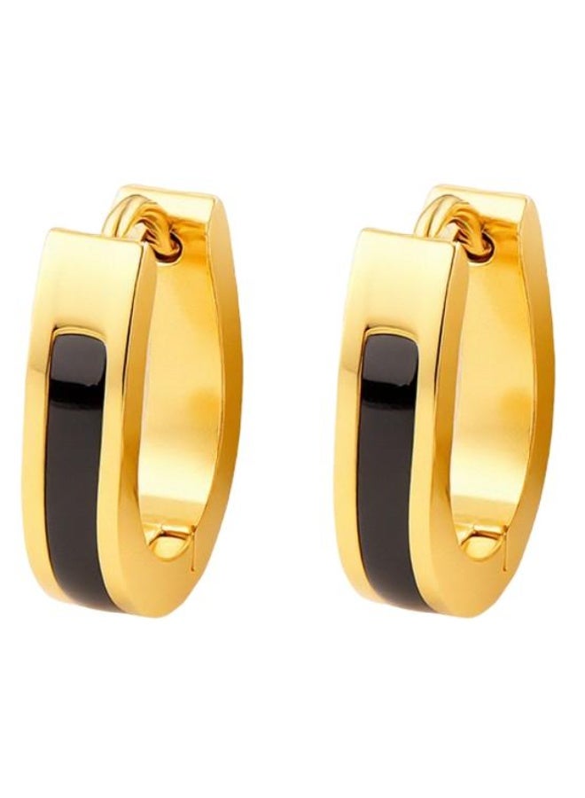 AMETOER 18k Gold Plated High-end Women's Non-fading Stainless Steel Resin U-Shaped Ear Clips - Image 1
