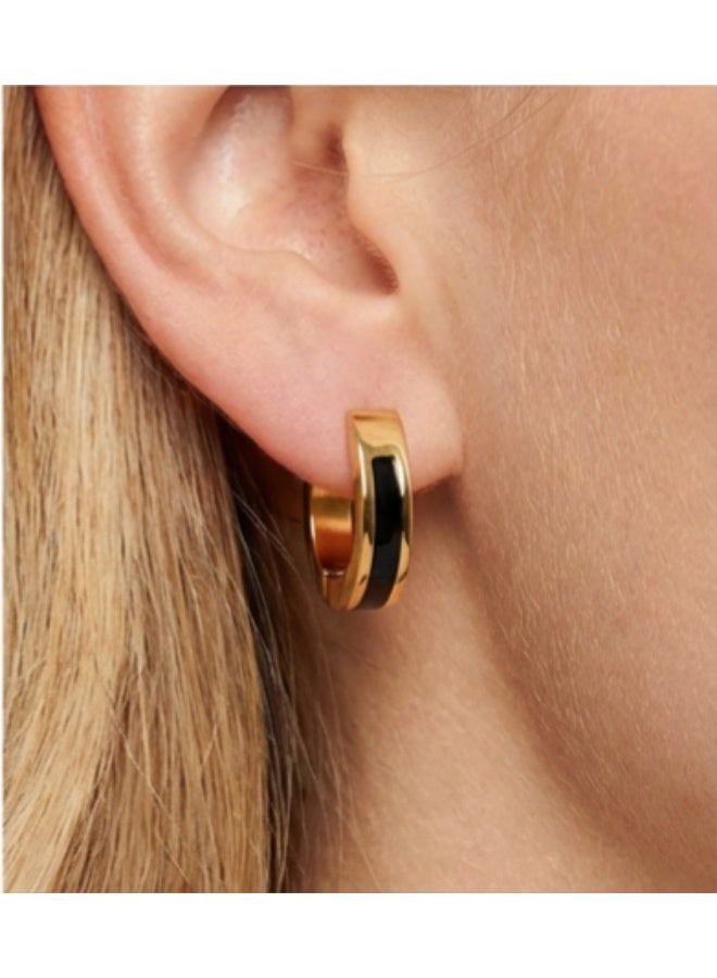 AMETOER 18k Gold Plated High-end Women's Non-fading Stainless Steel Resin U-Shaped Ear Clips - Image 5