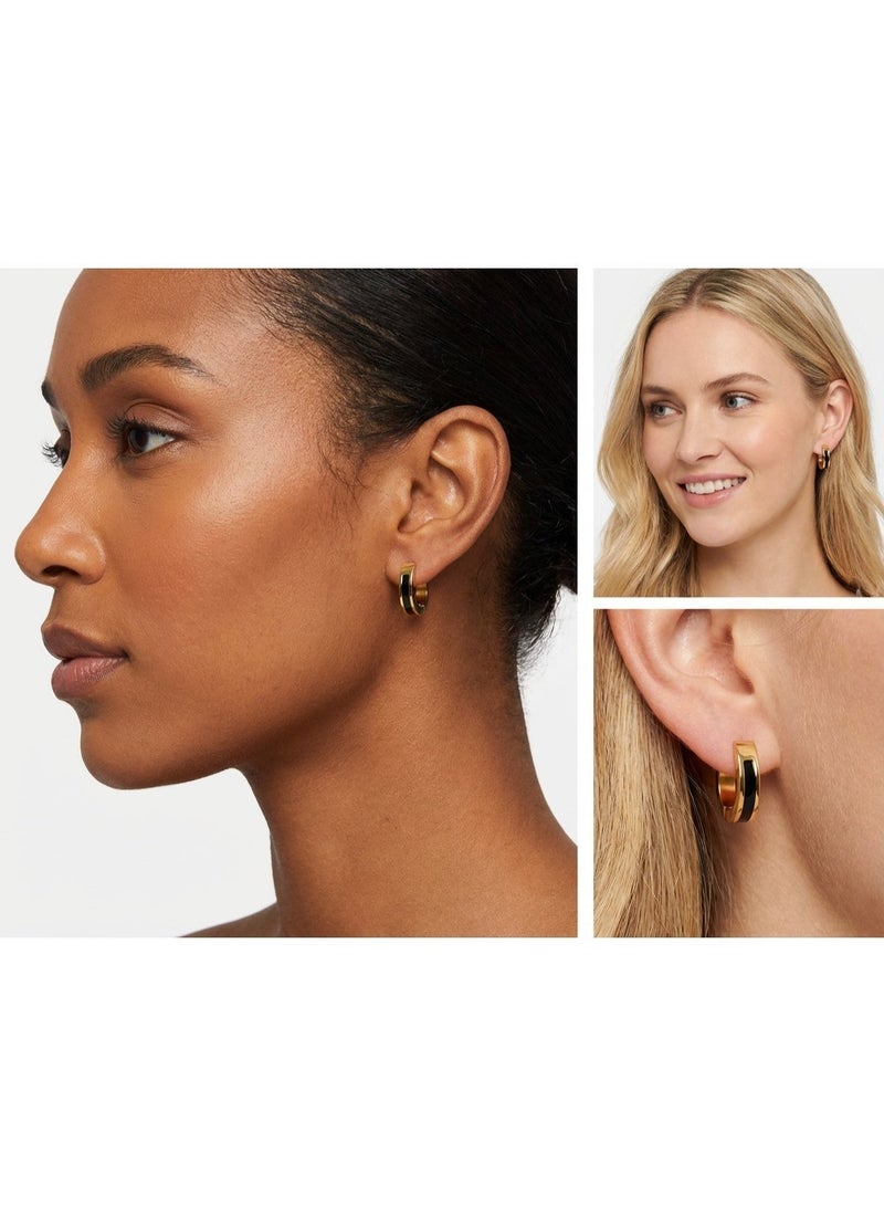 AMETOER 18k Gold Plated High-end Women's Non-fading Stainless Steel Resin U-Shaped Ear Clips - Image 4