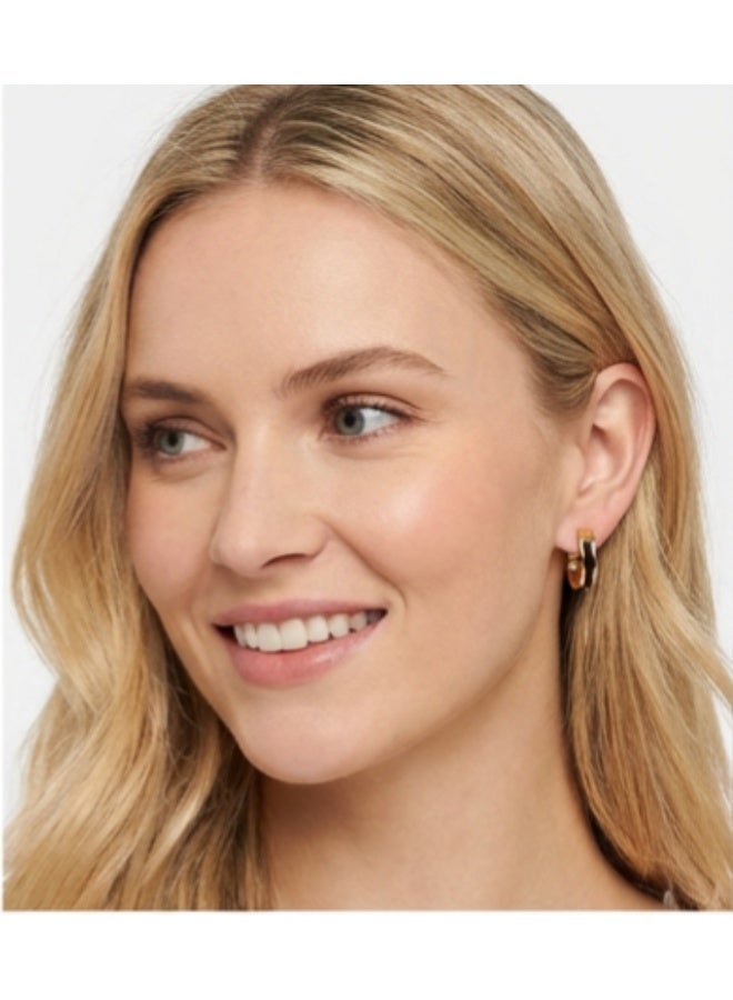 AMETOER 18k Gold Plated High-end Women's Non-fading Stainless Steel Resin U-Shaped Ear Clips - Image 2