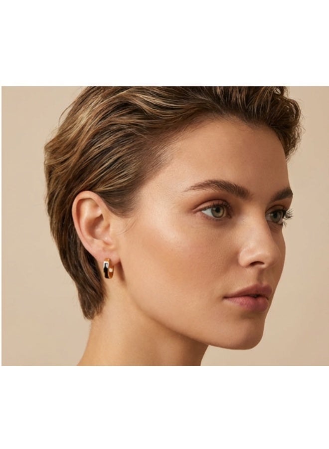 AMETOER 18k Gold Plated High-end Women's Non-fading Stainless Steel Resin U-Shaped Ear Clips - Image 3