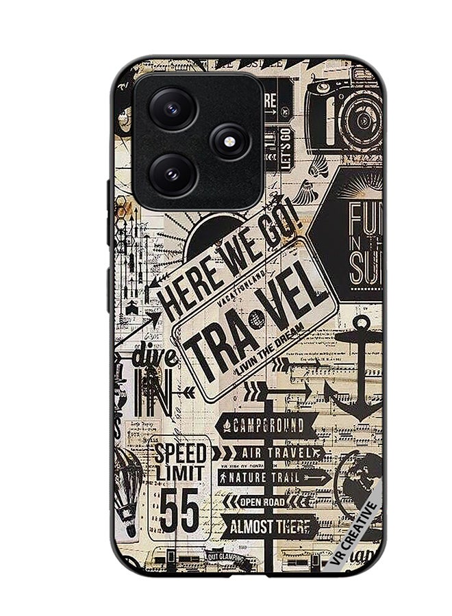 VR CREATIVE Protective Case Cover For Xiaomi Poco M6 Pro 5G Here We Go Travel Design Multicolour - Image 1