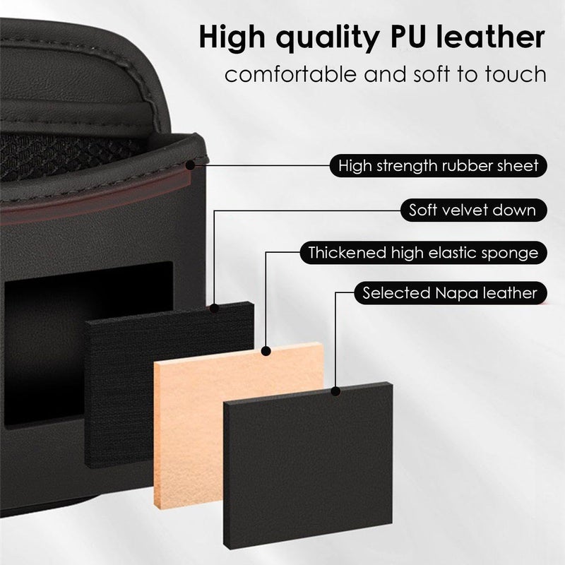EOWVISN Multifunctional PU Leather Car Storage Bag - Portable Car Trash Can - Image 3