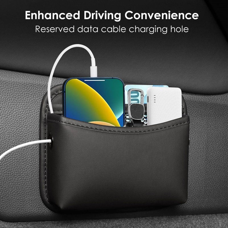 EOWVISN Multifunctional PU Leather Car Storage Bag - Portable Car Trash Can - Image 5