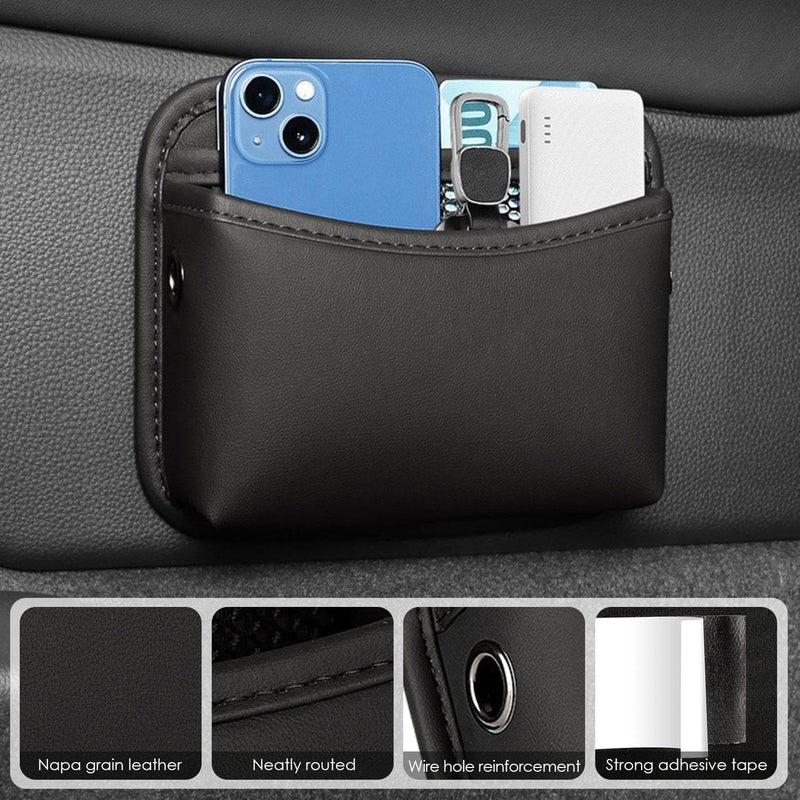 EOWVISN Multifunctional PU Leather Car Storage Bag - Portable Car Trash Can - Image 4