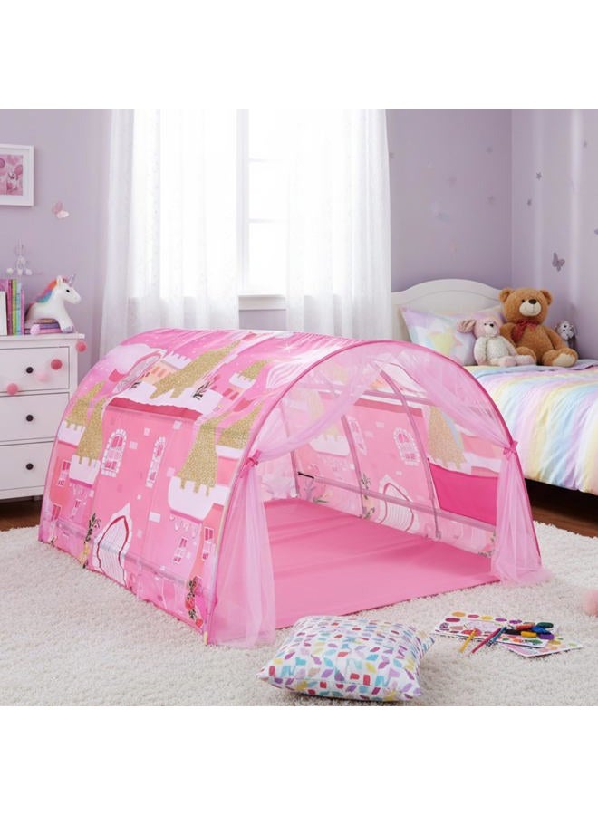 Wowangce Princess Bed Tent for Kids Large Kids Twin Tent Toddler Play Bed with Carry Bag Foldable for Girls Boys Bedroom Indoor Games - Image 5