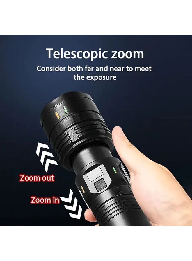 Ab Black Outdoor Emergency Flashlight Ultra Bright Four Level Dimming For Camping Fishing - Image 5