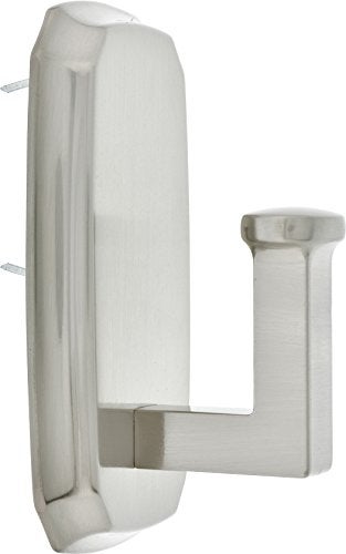 HIGH & MIGHTY 515804 Decorative Metal Hook, Easy Tool-Free Dry Wall Installation, Scalloped, Holds up to 25lb, Satin Nickel - Image 2