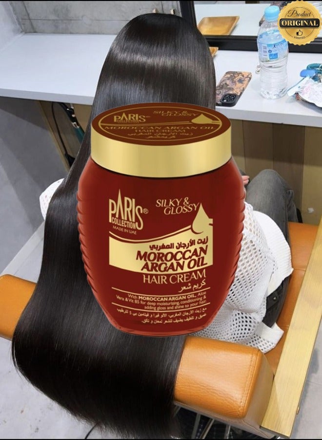 Paris Collection Silky And Glossy Moroccan Argan Oil Hair Cream 475ML