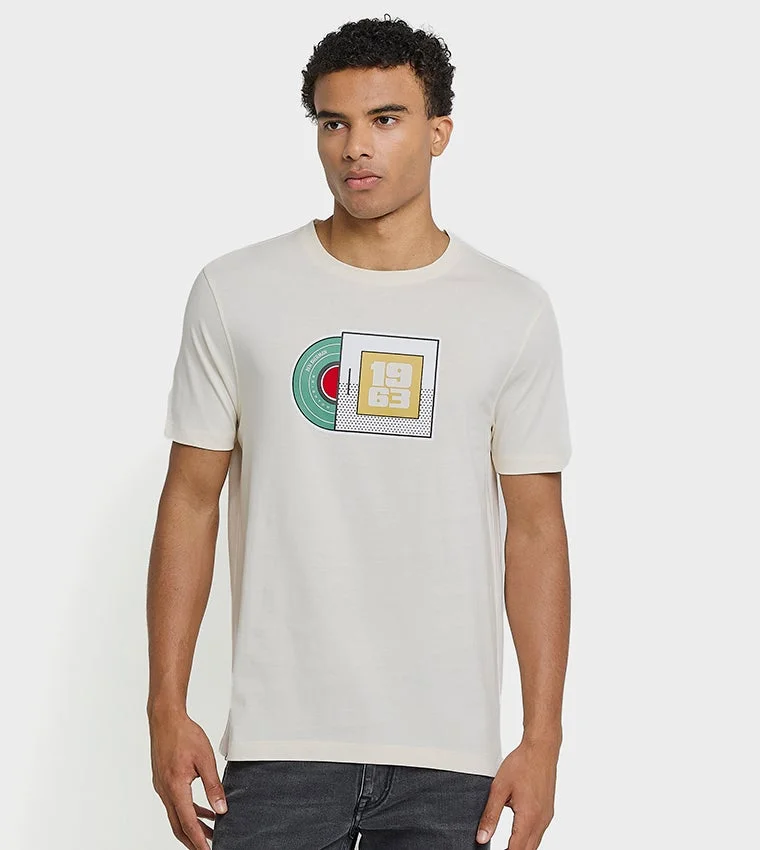 بين شيرمان Ben Sherman Men's Crew Neck Short Sleeve Printed T-Shirt