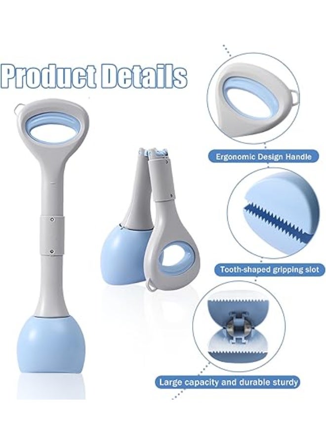 Pet Pooper Scooper Sets, 48cm/18.9" Long Handle Dog Cat Poop Scoop with Poo Bag Dispenser and Poo Bags, Poo Scooper with High Elastic Spring for Picking Up Animal Waste Easily - Image 3