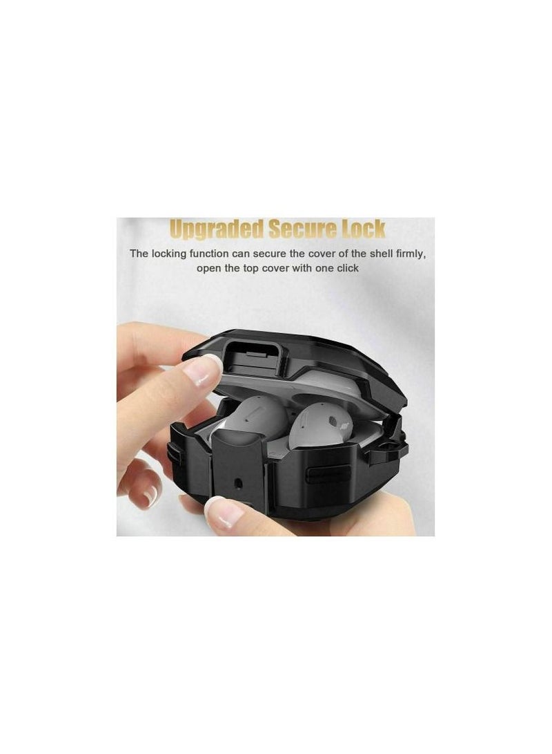 For Samsung Galaxy Buds 2 Pro (2022) Case with Chrome Security Lock Shockproof Cover Black Black  - Image 3