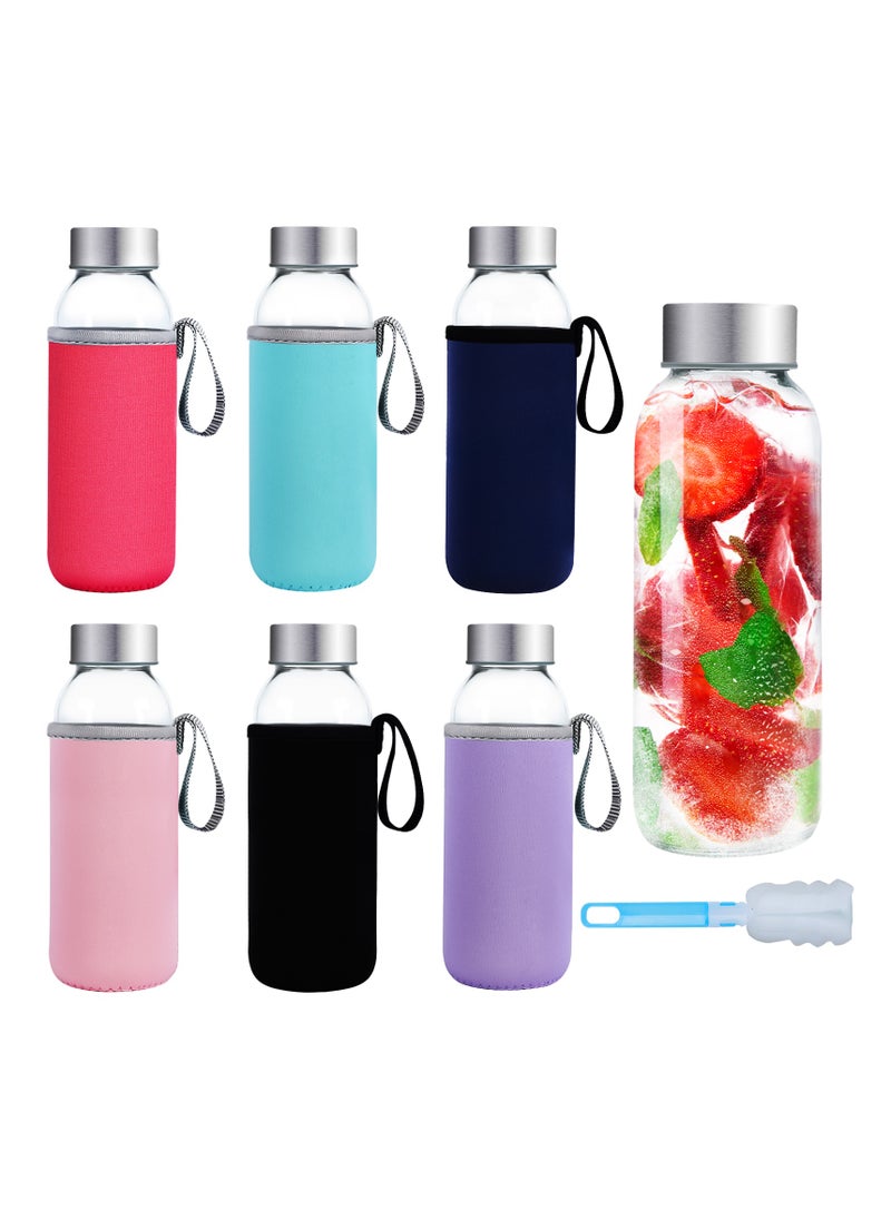 6Pack 10oz Glass Water Bottle Caps & Sleeve, Reusable Lids, Durable Refillable Juice Bottles for Juicing, Smoothies, Travel & Daily Use - pzsku/Z4E28A17D6183F19D0F8BZ/45/_/1725471402/f8605283-3ba1-4b63-b9aa-98dad15630ce