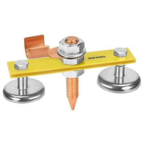 BAYTORY Upgrade Magnetic Welding Support Ground Clamp Tools, Twin Welding Magnet Head, Strong Magnetism Large Suction, Copper Tail Welder Stability Clamps - Image 1
