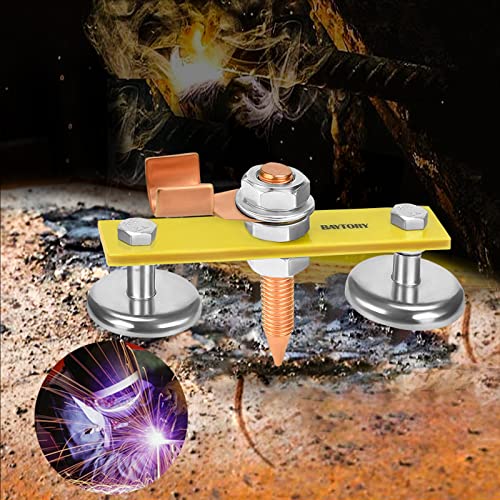 BAYTORY Upgrade Magnetic Welding Support Ground Clamp Tools, Twin Welding Magnet Head, Strong Magnetism Large Suction, Copper Tail Welder Stability Clamps - Image 2