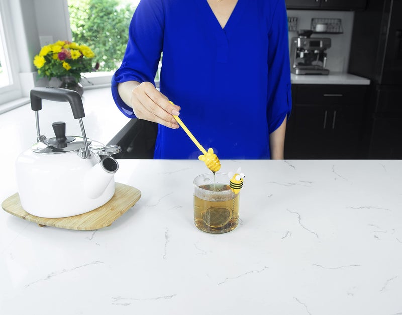 Joie Bumble Bee Tea Ball Infuser, Steep and Strain Loose Leaf Tea, Securely Sits on Side of Mug, Cute Bee Design, Stainless Steel, BPA-Free - Image 5