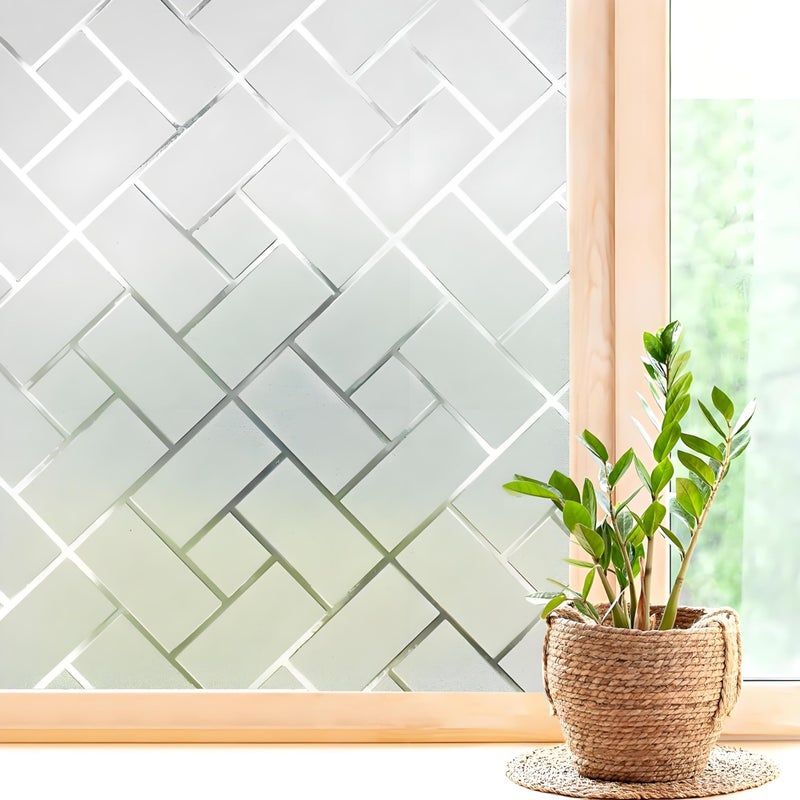 Coavas Coavas NonAdhesive Frosted Glass Window Film  Window Privacy Film for Home  Office  Heat Control UV  Sun Blocking Easy DIY Installation 452x3149 Frosted Decal BathroomBedroom 
